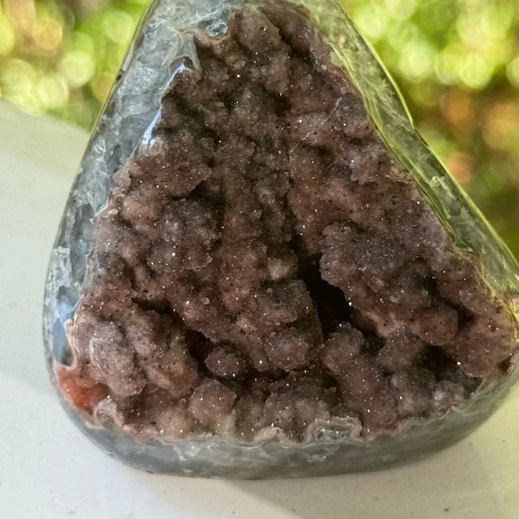 Rare AAAA-Quality Magenta Amethyst Uruguay Stunning Rare Color Crystal Cut Base - Picture 8 of 12